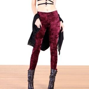 Tough Luv Ox Bood Burgundy velvet legging